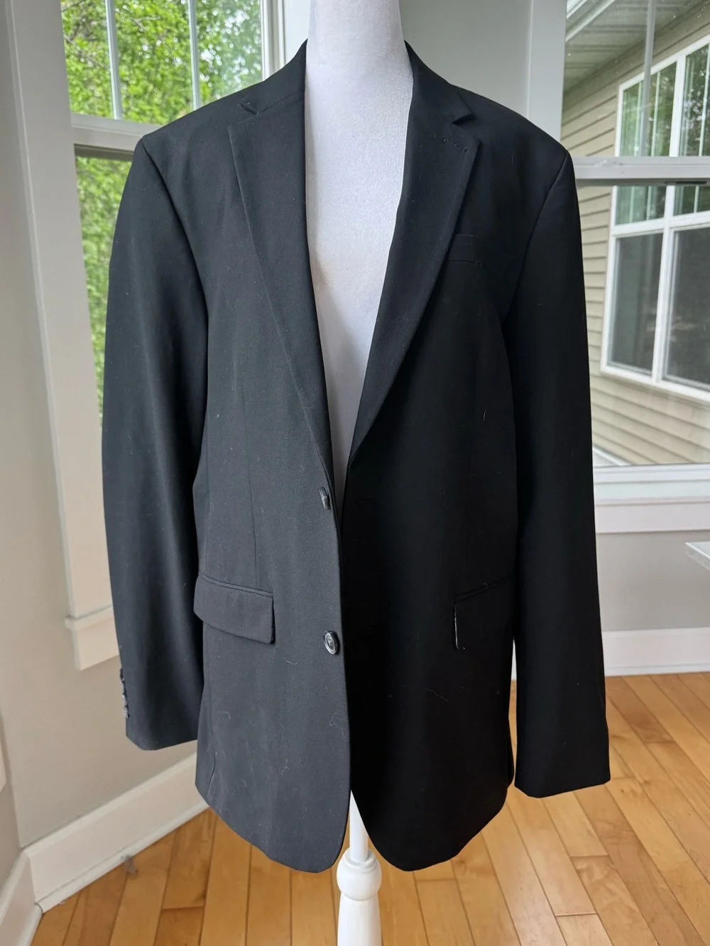 JF j.ferrar Black Single-Breasted Slim Fit Sport Coat Suit Jacket